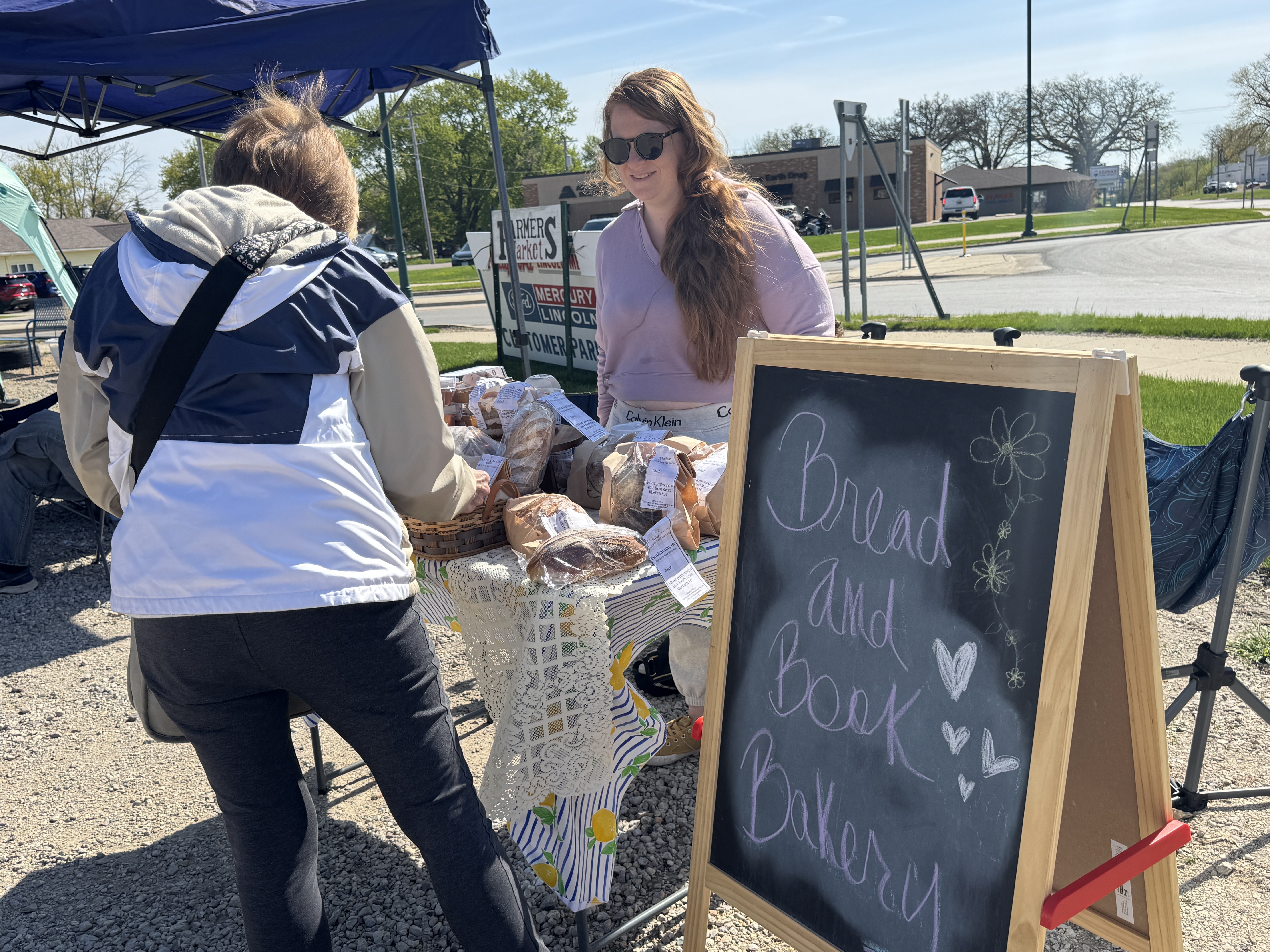 Bread and Book Bakery at Blue Earth Community Market opening day