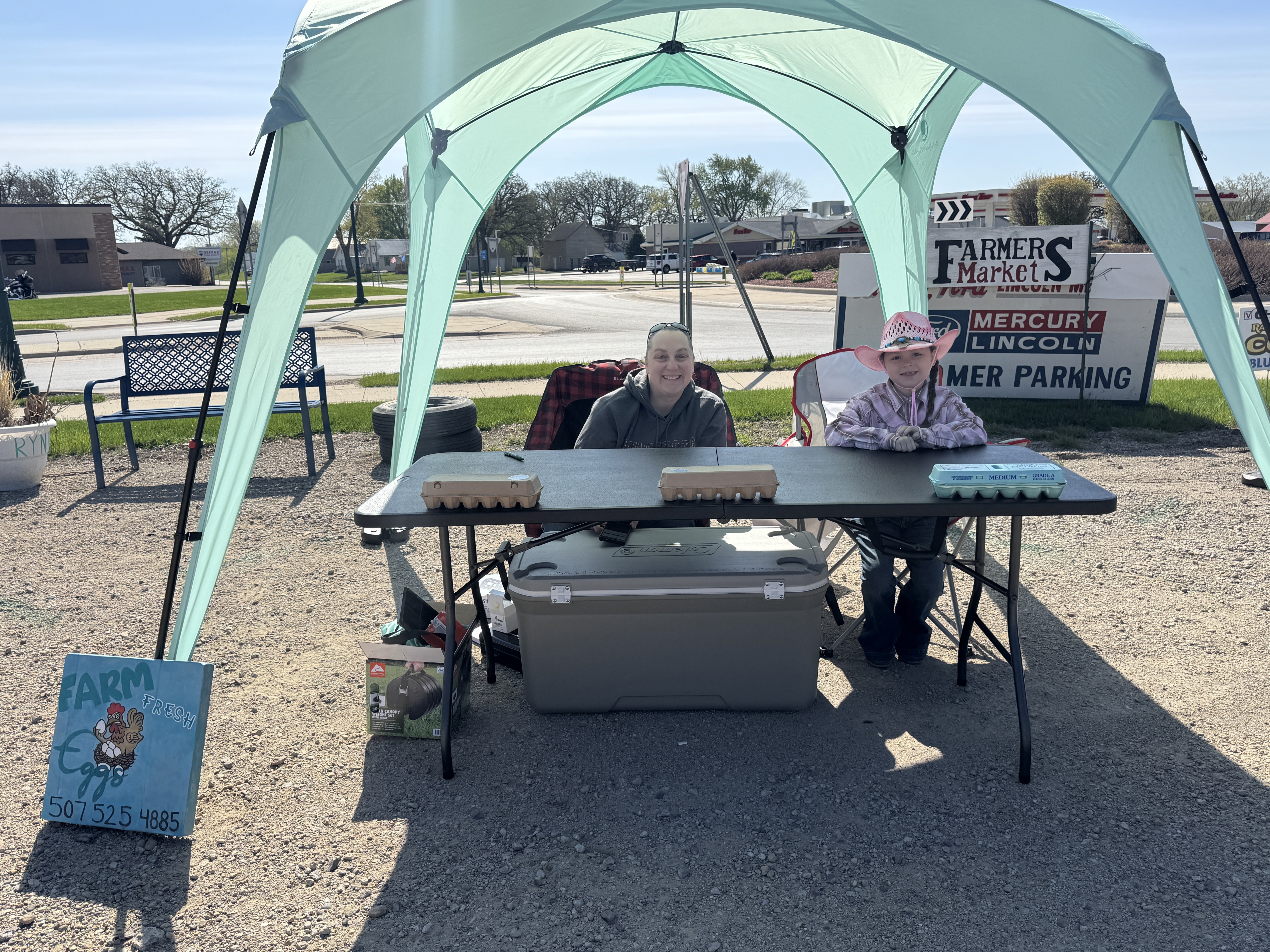 Steele Family Farm at Blue Earth Community Market opening day