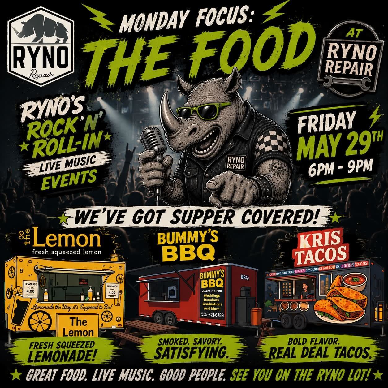 Ryno's Rockin' Roll-In Monday focus poster