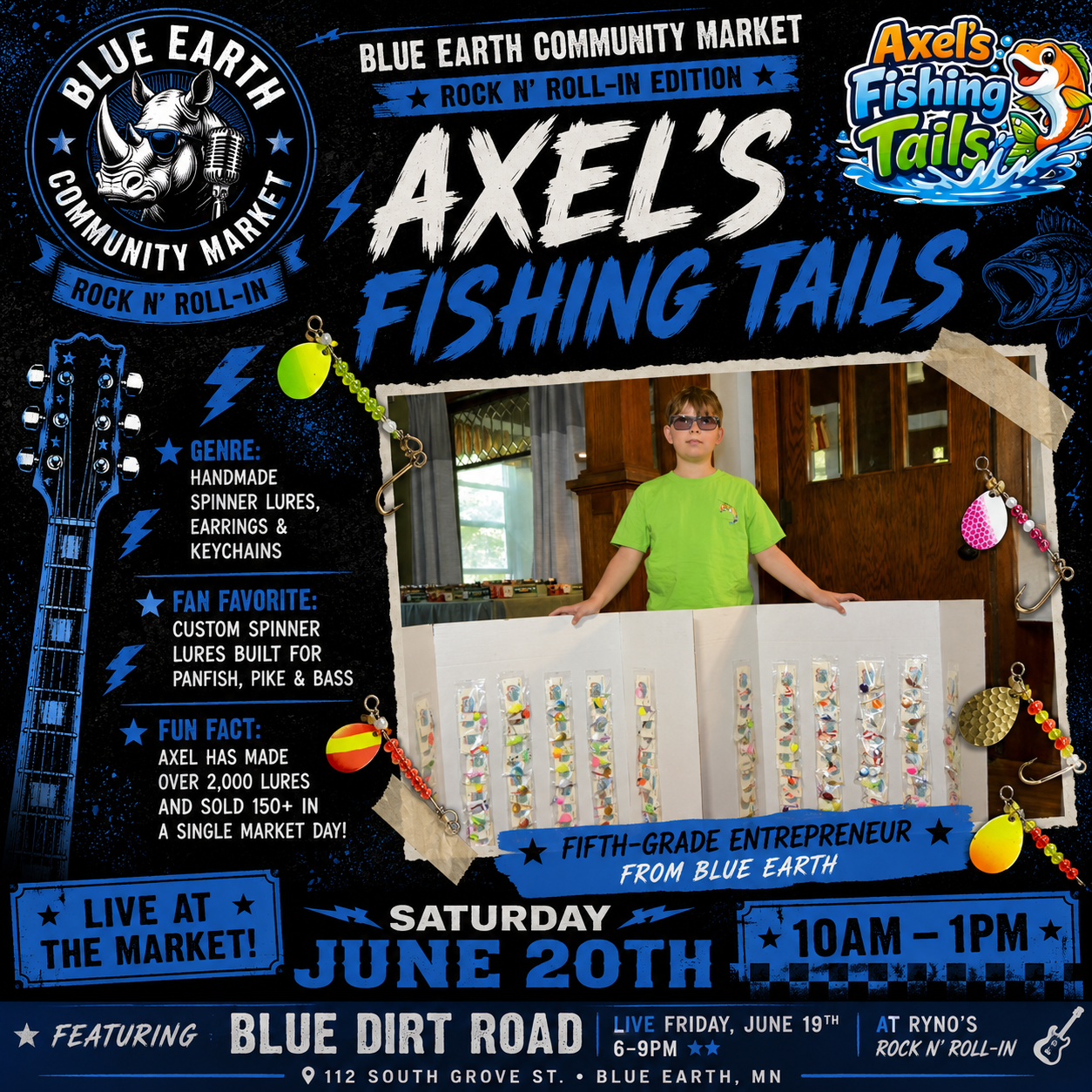 Axel's Fishing Tails featured for Rockin' Ryno Market Takeover Week