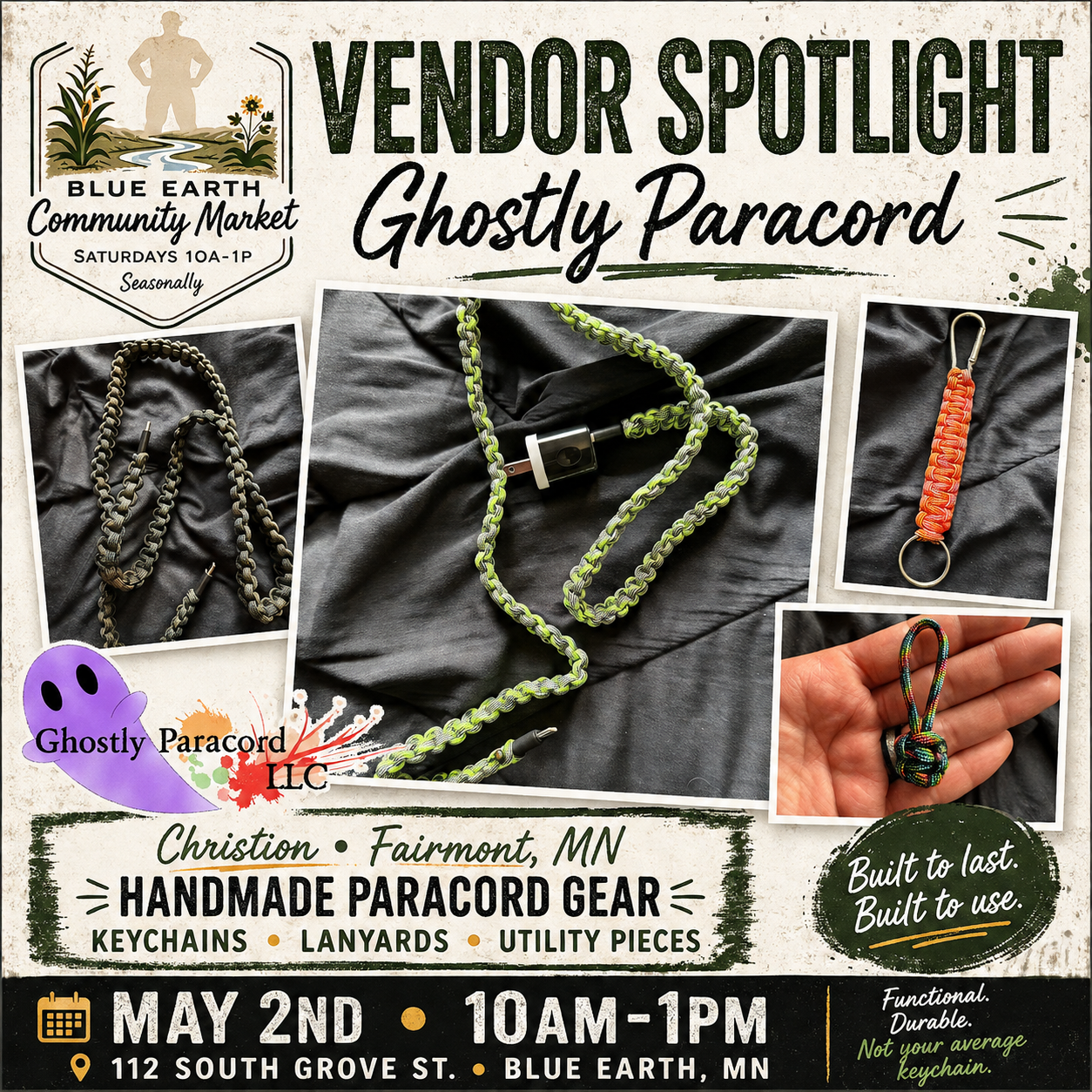 Ghostly Paracord at Blue Earth Community Market