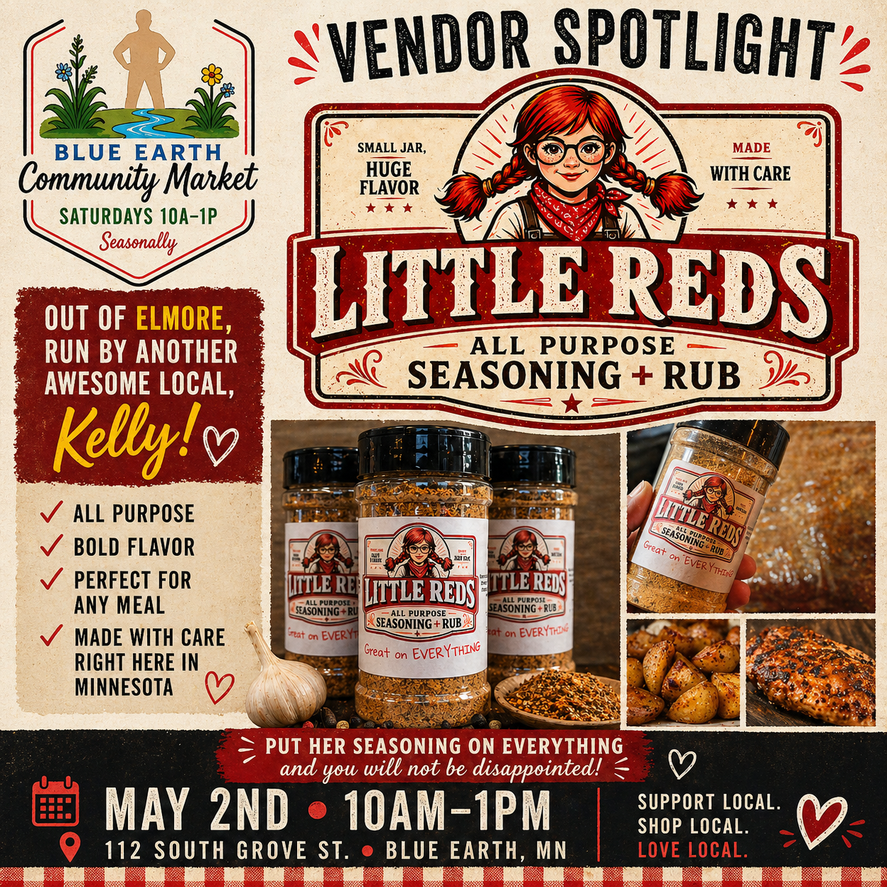 Little Reds Seasoning at Blue Earth Community Market
