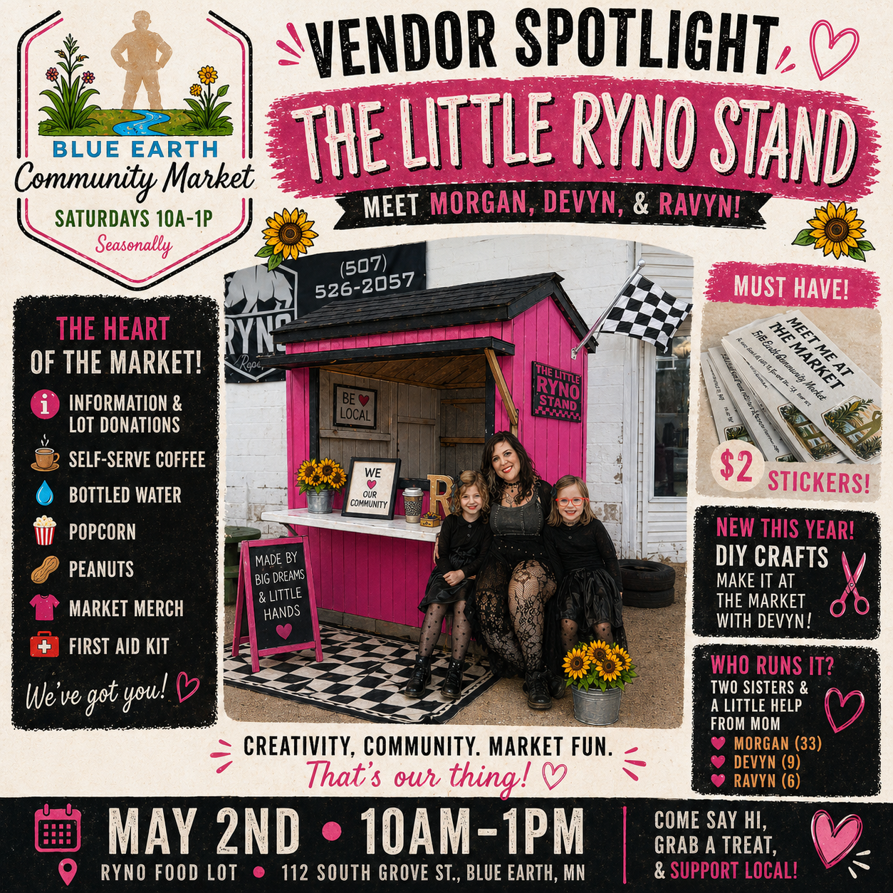 Little Ryno Stand at Blue Earth Community Market
