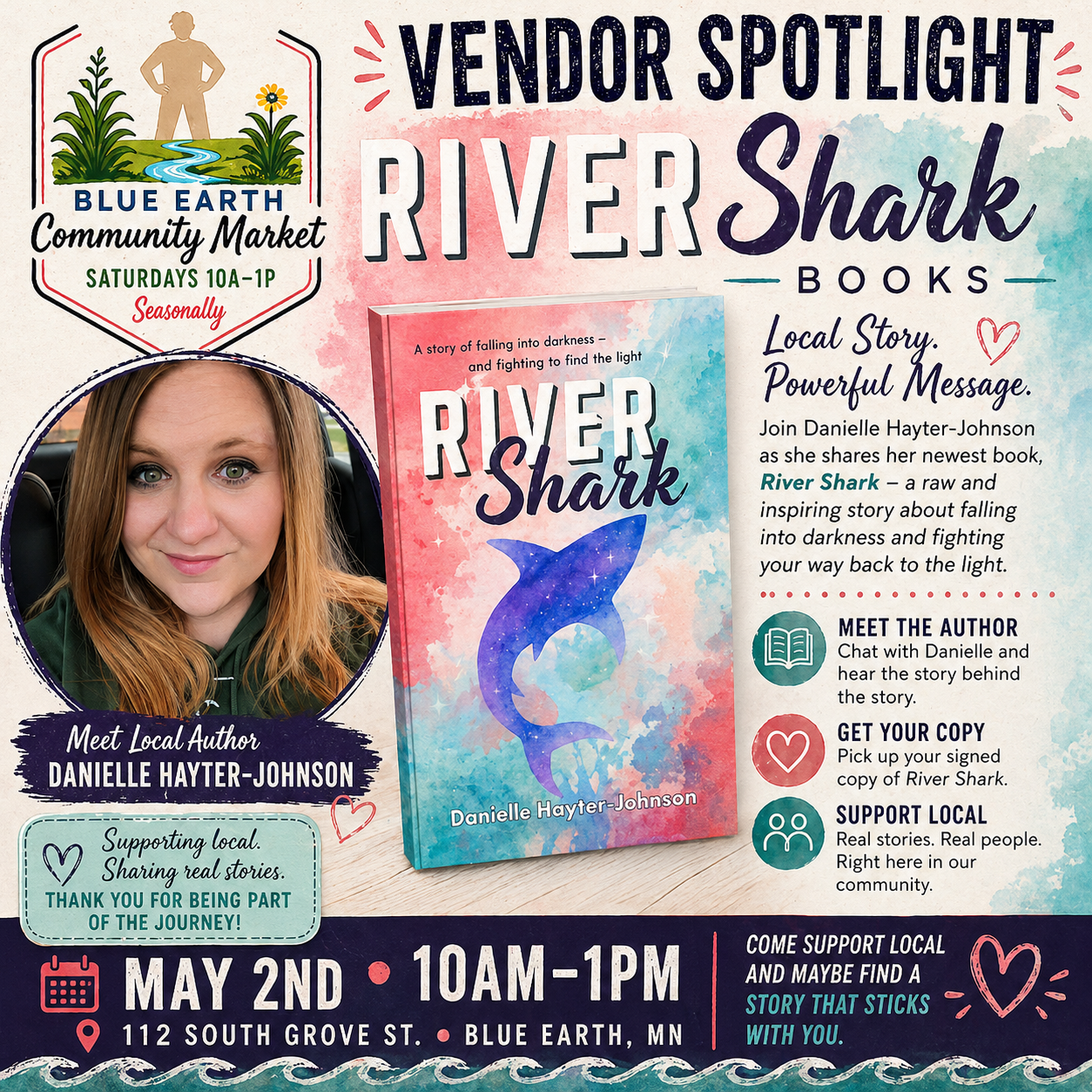 River Shark Books at Blue Earth Community Market