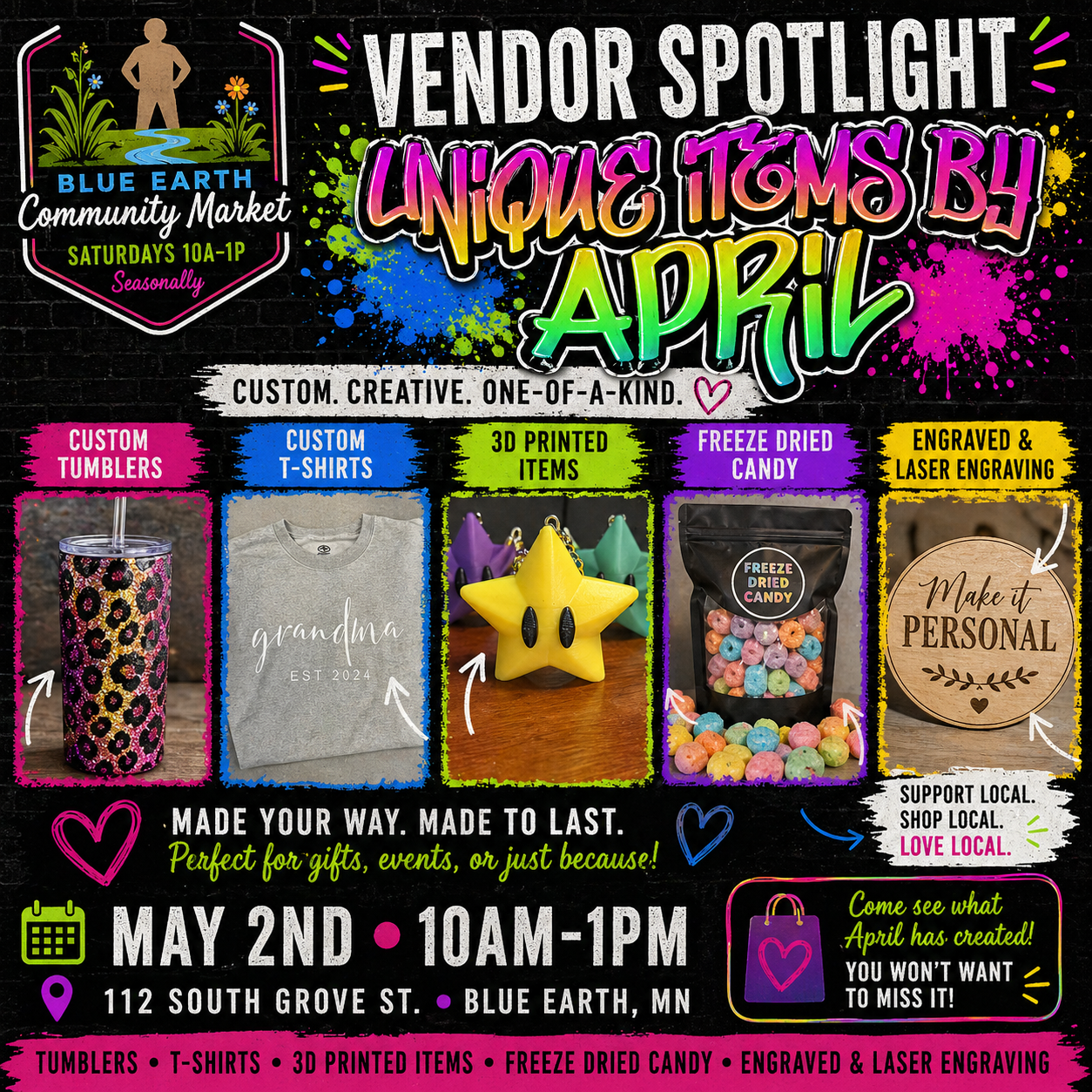Unique Items by April at Blue Earth Community Market